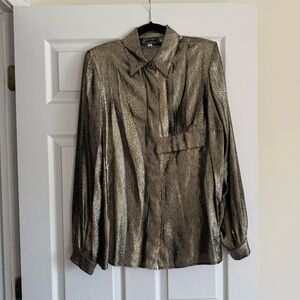 Vintage 80s 70s John’s Girl Metallic Shimmery Blouse